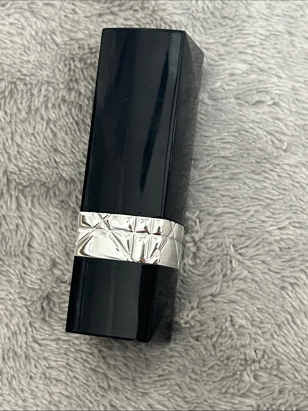 Dior Black Lipstick Case with Silver CD Band
